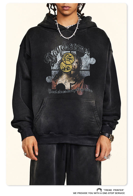 ♛𝔽𝕦𝕤𝕚𝕠𝕟 𝔽𝕠𝕔𝕦𝕤 ♛2025秋冬高磅復古水洗印花帽T B-68