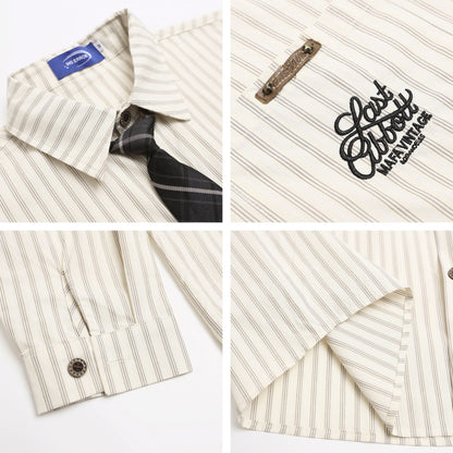 𝔼mbro 𝕊hirt𒉽2025秋冬領帶系列簡約襯衫外套IN-87