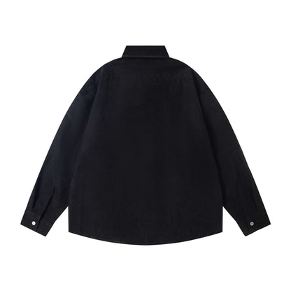 𝔼mbro 𝕊hirt𒉽2025秋冬領帶系列刺繡小花寬鬆襯衫M-369-1