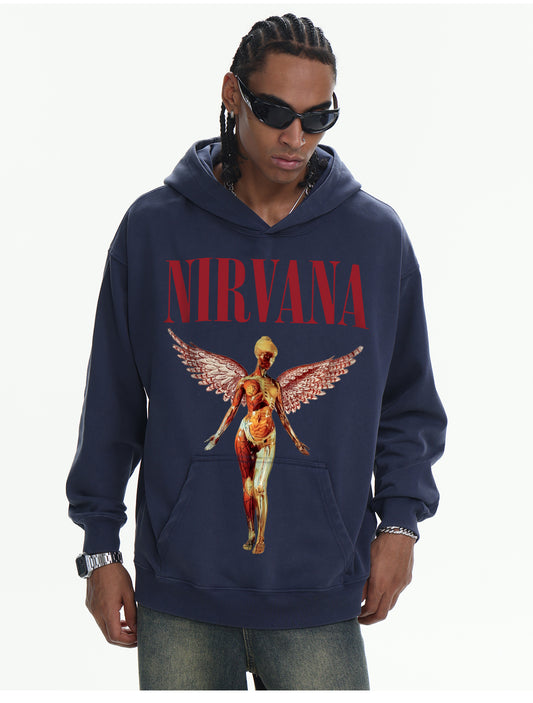 ♛𝔽𝕦𝕤𝕚𝕠𝕟 𝔽𝕠𝕔𝕦𝕤 ♛410G重磅水洗美式復古落肩連帽大學T  FZ-13