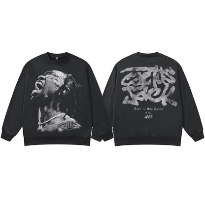 ♛𝔽𝕦𝕤𝕚𝕠𝕟 𝔽𝕠𝕔𝕦𝕤 ♛410G重磅水洗美式復古圓領厚T  GH-52