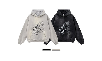 ♛𝔽𝕦𝕤𝕚𝕠𝕟 𝔽𝕠𝕔𝕦𝕤 ♛2025秋冬高磅復古水洗印花帽T 572