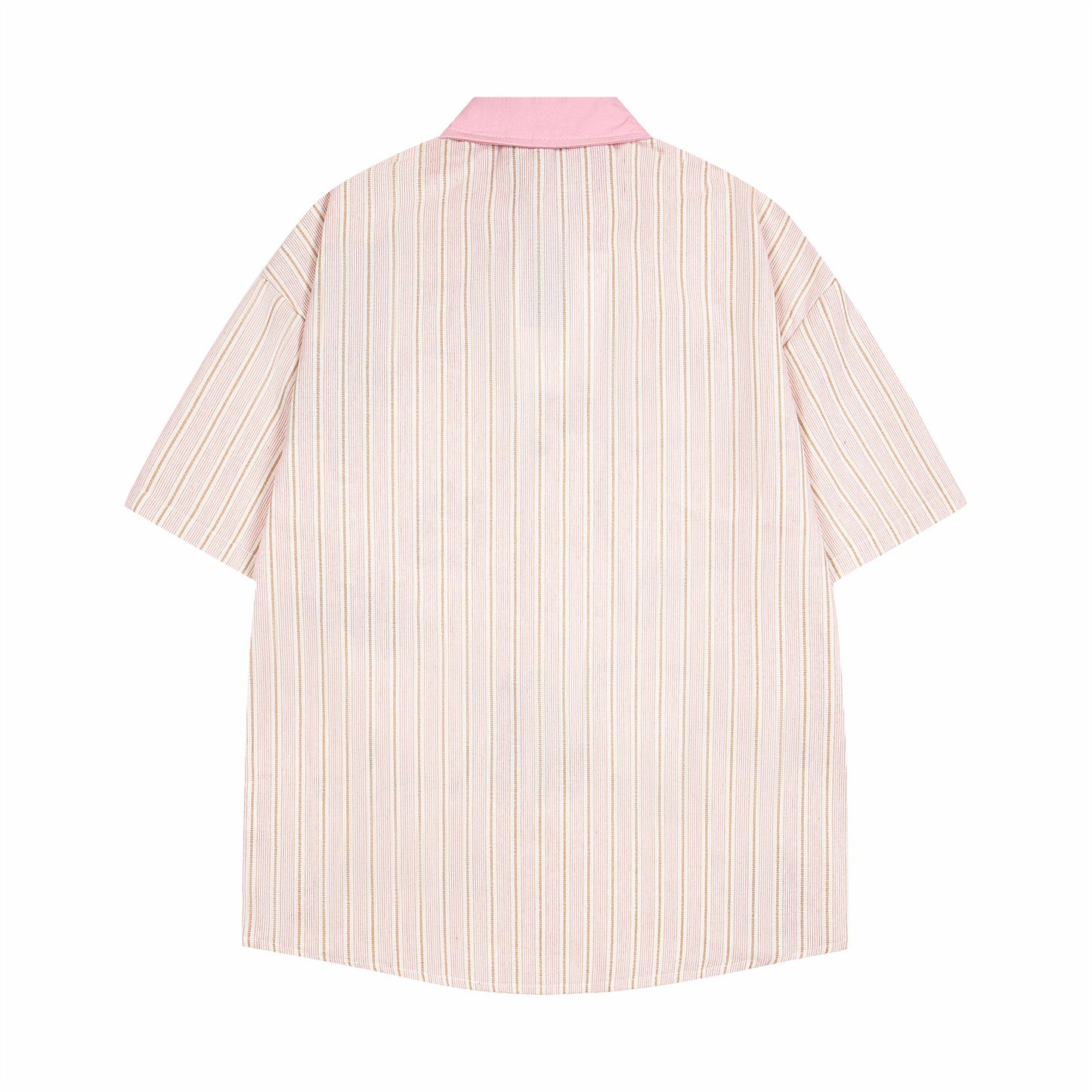 𝕃oose 𝔽it ☞𝟤𝟢𝟤𝟧 ☜美式復古可愛小狗圖短袖條紋寬鬆襯衫 	 IN-114