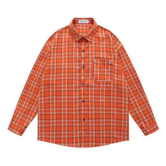 𝔼mbro 𝕊hirt𒉽2025秋冬簡約格子襯衫外套Y-96