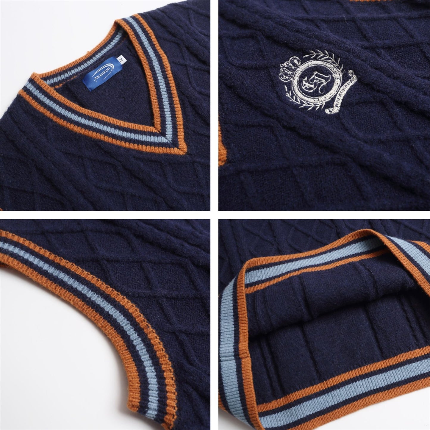 ⓀⓃⒾⓉ𒉽2025秋冬復古疊穿V領背心 IN-63