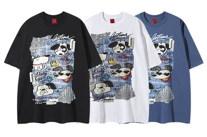 𝕃oose 𝔽it ☞𝟤𝟢𝟤𝟧 ☜美式復古卡通圖案寬版上衣FY-58