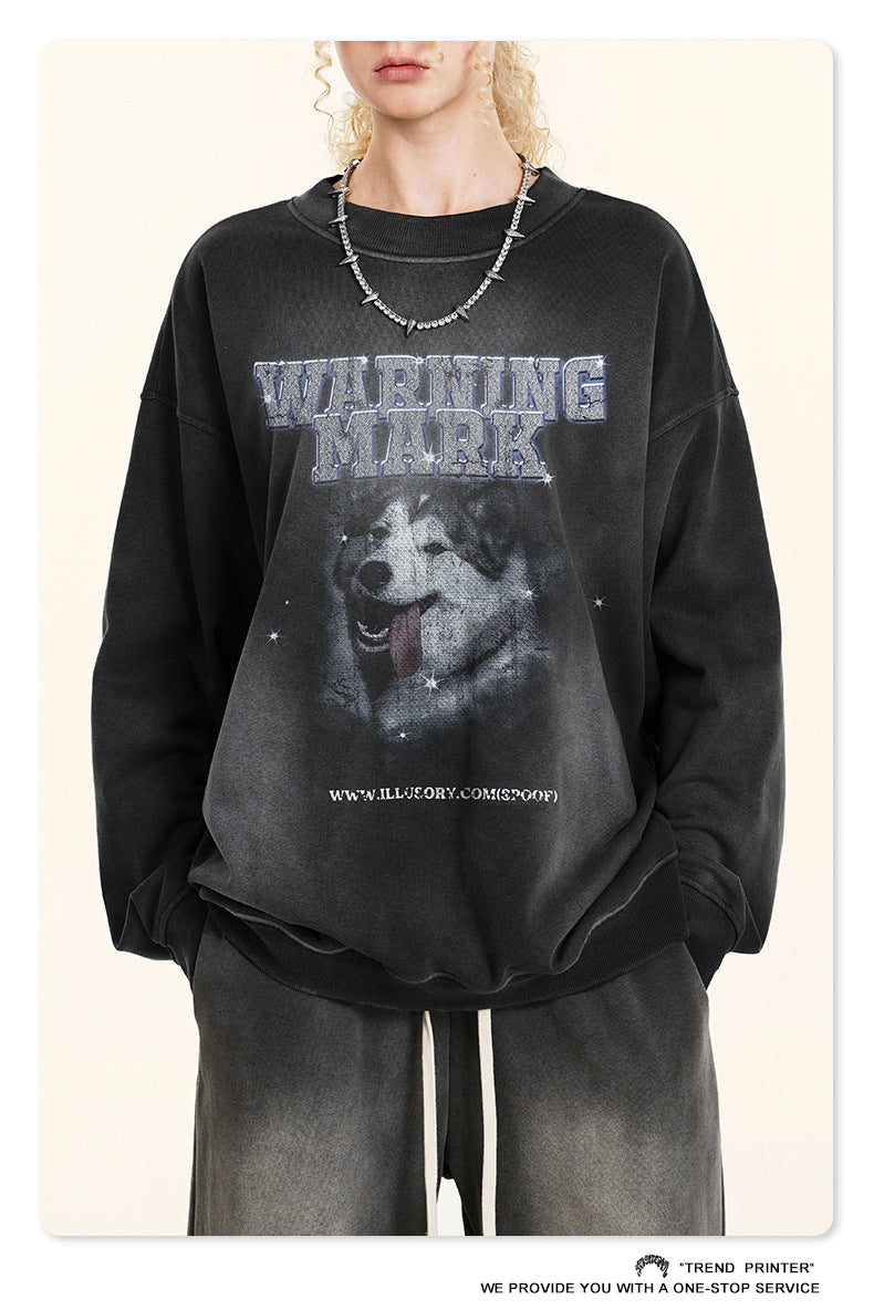 ♛𝔽𝕦𝕤𝕚𝕠𝕟 𝔽𝕠𝕔𝕦𝕤 ♛2025秋冬高磅復古水洗印花帽T B-83