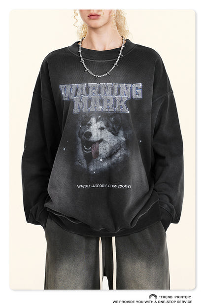 ♛𝔽𝕦𝕤𝕚𝕠𝕟 𝔽𝕠𝕔𝕦𝕤 ♛2025秋冬高磅復古水洗印花帽T B-83