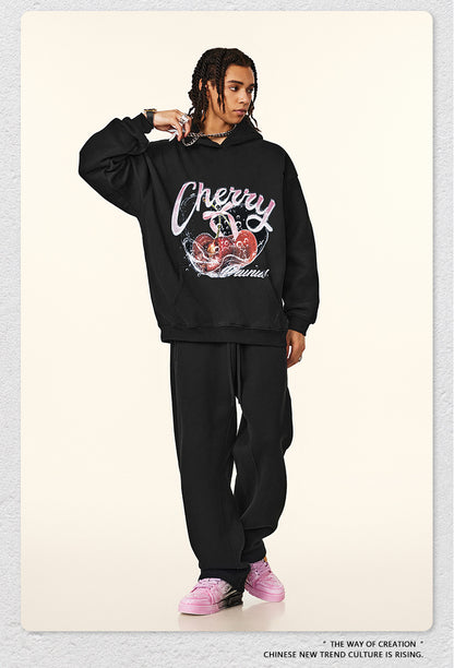 ♛𝔽𝕦𝕤𝕚𝕠𝕟 𝔽𝕠𝕔𝕦𝕤 ♛2025秋冬高磅水洗印花寬鬆落肩帽T582