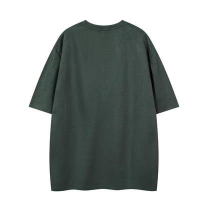 𝕃oose 𝔽it ☞𝟤𝟢𝟤𝟧 ☜美式復古字母刺繡圓領男女中性 T-Shirt寬版上衣JK-70