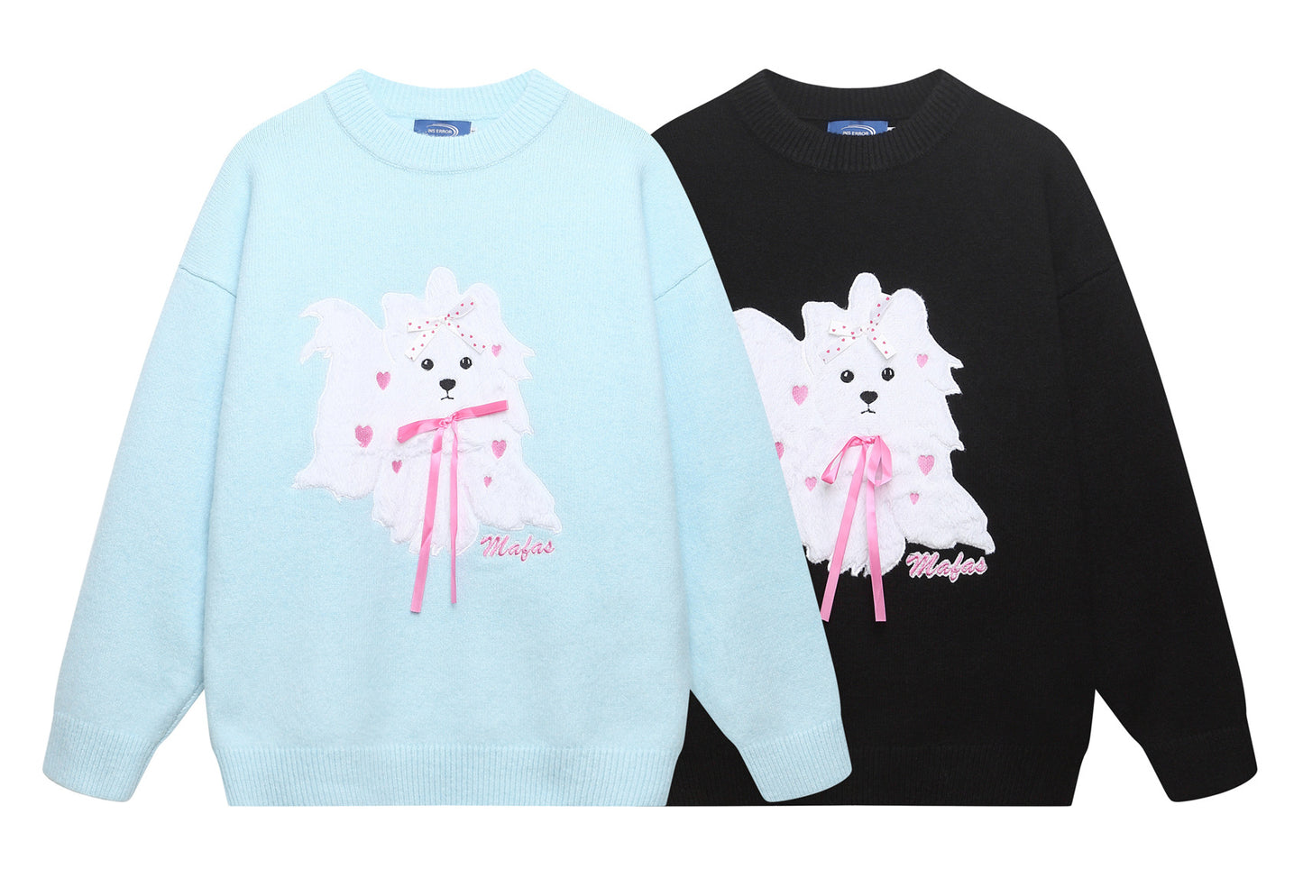 ⓀⓃⒾⓉ𒉽2025秋冬可愛小狗圓領針織 K-25