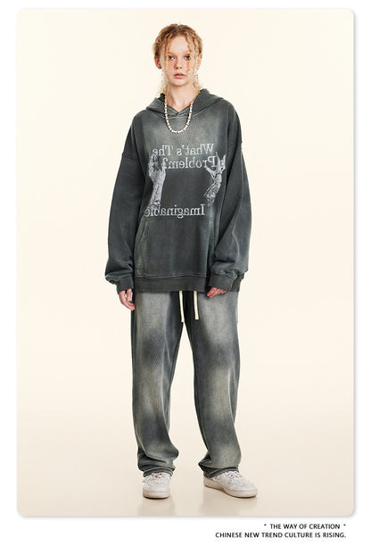 ♛𝔽𝕦𝕤𝕚𝕠𝕟 𝔽𝕠𝕔𝕦𝕤 ♛2025秋冬高磅復古水洗印花帽T 555