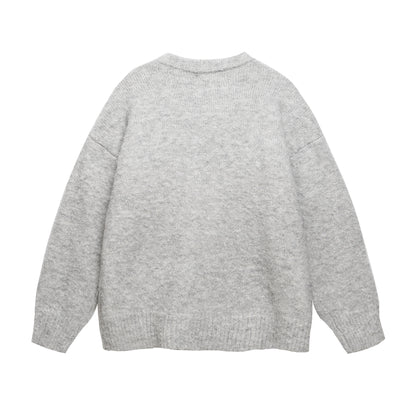 ⓀⓃⒾⓉ𒉽2025秋冬聖誕小狗刺繡圓領針織 K-52