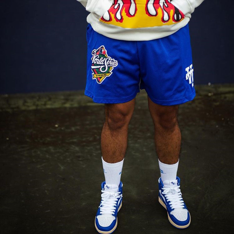 🔆𝔽𝕦𝕤𝕚𝕠𝕟 ☀ 𝔽𝕠𝕔𝕦𝕤 🔆美式棒球大聯盟潮牌AL短褲休閒運動超透氣四分褲沙灘褲男(6色）