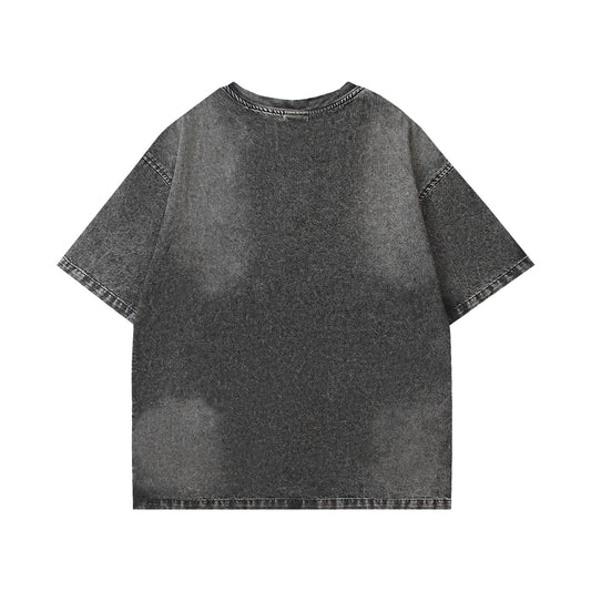 𝕃oose 𝔽it ☞𝟤𝟢𝟤𝟧 ☜美式復古卡通刺繡圓領男女中性 T-Shirt寬版上衣CH-56