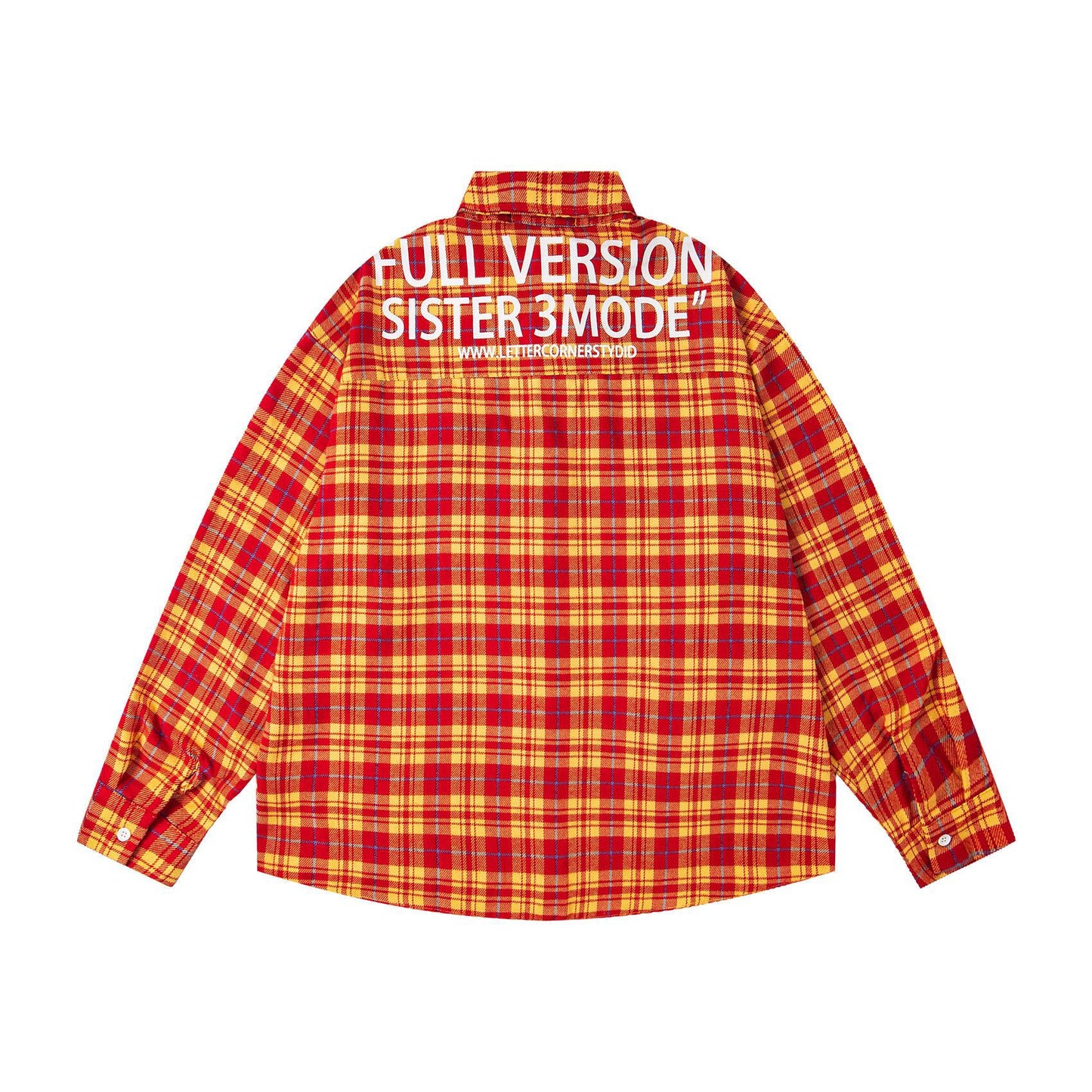 𝔼mbro 𝕊hirt𒉽2025秋冬領帶系列格子寬鬆襯衫外套MO-08