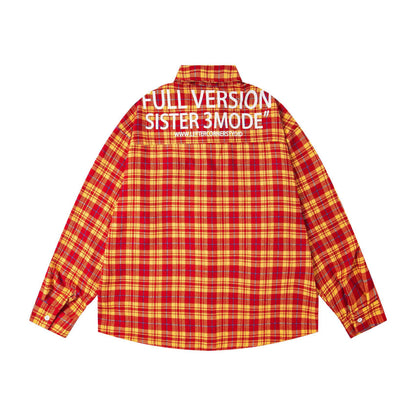 𝔼mbro 𝕊hirt𒉽2025秋冬領帶系列格子寬鬆襯衫外套MO-08