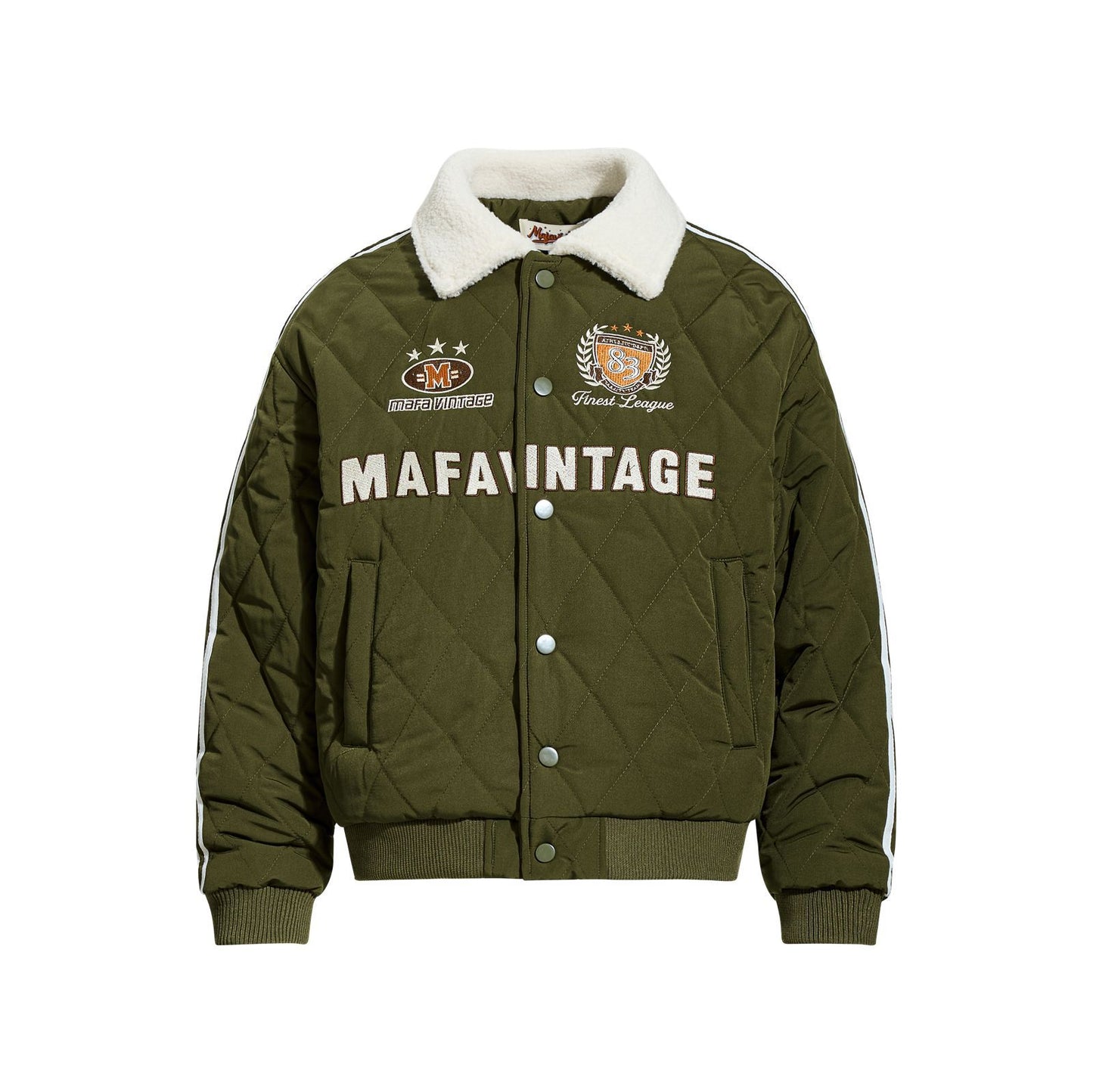 𝔼mbro 𝕊hirt𒉽2025秋冬復古字母刺繡鋪棉外套 MJ-89