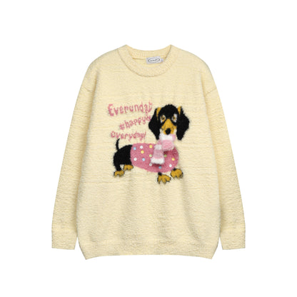 ⓀⓃⒾⓉ𒉽2025秋冬復古可愛臘腸狗針織 M-16