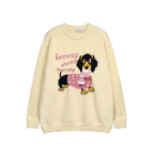 ⓀⓃⒾⓉ𒉽2025秋冬復古可愛臘腸狗針織 M-16