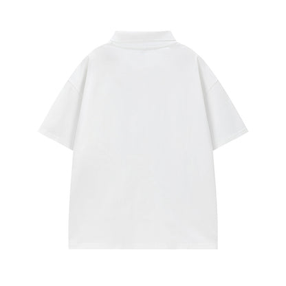 𝕃oose 𝔽it ☞𝟤𝟢𝟤𝟧 ☜美式復古抽象印花翻領寬版上衣SA-02