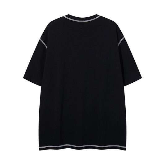 𝕃oose 𝔽it ☞𝟤𝟢𝟤𝟧 ☜美式復古字母印花圓領男女中性 T-Shirt寬版上衣P-8