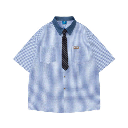 𝕃oose 𝔽it ☞𝟤𝟢𝟤𝟧 ☜領帶系列百搭休閒寬鬆襯衫P-30