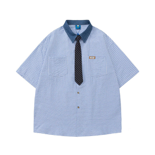 𝕃oose 𝔽it ☞𝟤𝟢𝟤𝟧 ☜領帶系列百搭休閒寬鬆襯衫P-30