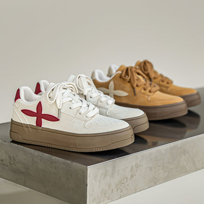 ♛𝔽𝕦𝕤𝕚𝕠𝕟 𝔽𝕠𝕔𝕦𝕤☢︎ꜱᴋᴀᴛᴇ ꜱʜᴏᴇꜱ ♜ ✽𝟤𝟢𝟤𝟧✽ 春夏新款時尚百搭橡膠底復古配色隱形增高十字板鞋 男女款 x𝟫𝟪𝟨