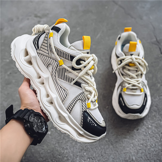 ♛𝔽𝕦𝕤𝕚𝕠𝕟 𝔽𝕠𝕔𝕦𝕤☢︎ᴄᴀꜱᴜᴀʟ ꜱɴᴇᴀᴋᴇʀ ♜ ✽𝟤𝟢𝟤𝟧✽春夏新款透氣增高機能科幻運動鞋   男女款  情侶款  Q96