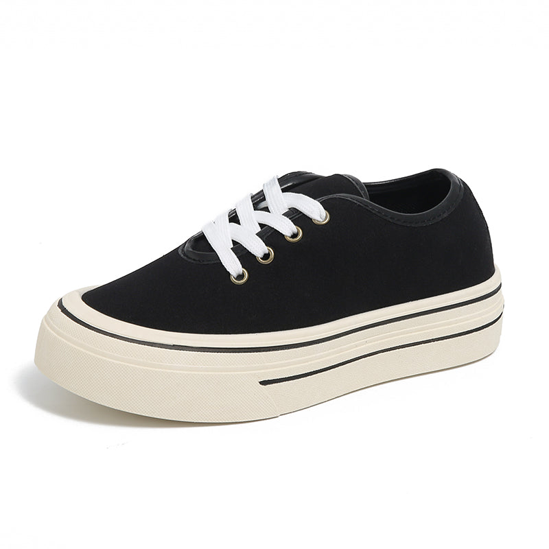 ♛𝔽𝕦𝕤𝕚𝕠𝕟 𝔽𝕠𝕔𝕦𝕤☢︎ꜰʟᴇxɪɴɢ-ꜱʜᴏᴇꜱ ♜ ✽𝟤𝟢𝟤𝟧✽ 春夏新款休閒素面百搭厚底增高𝟧ᴄᴍ帆布鞋  女款 (35-40號）ᴊ𝟧𝟤